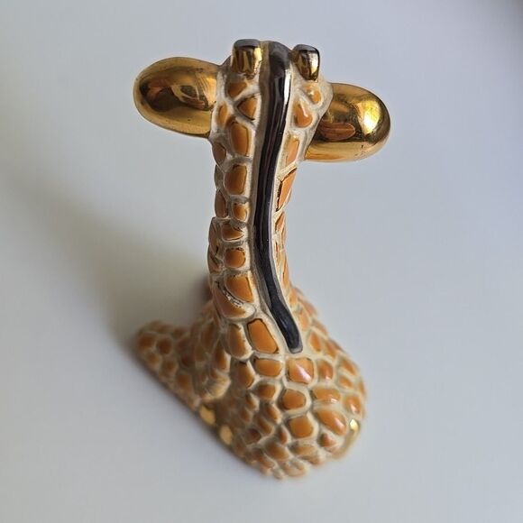 Vintage Rinconada Uruguay Pottery Clay Giraffe w Gold Trim Figurine #1711  3.5" - Picture 7 of 8